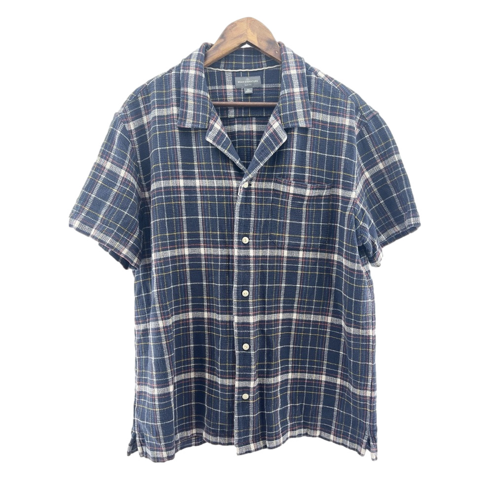 EUC Men’s LL Bean Signature Woven Textile Button Up Slim Fit XL